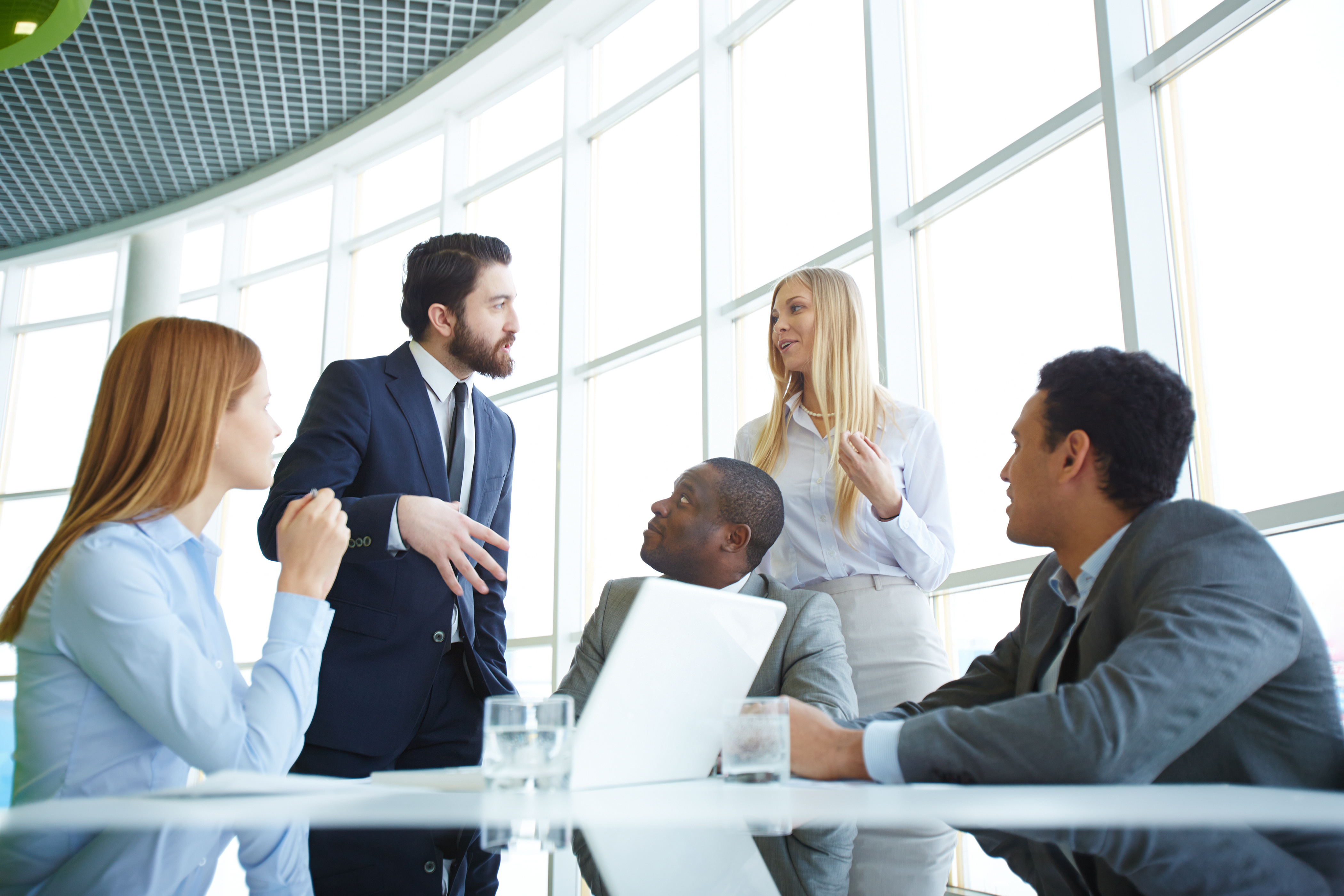 Team collaborating on a project